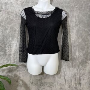 Vtg. Scott McClintock blouse Top Women’s 12 Black Lace Y2K Fairy Whimsy Goth USA